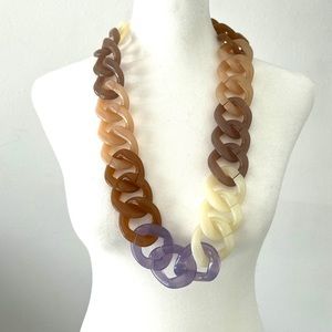 Chain linked large statement necklace